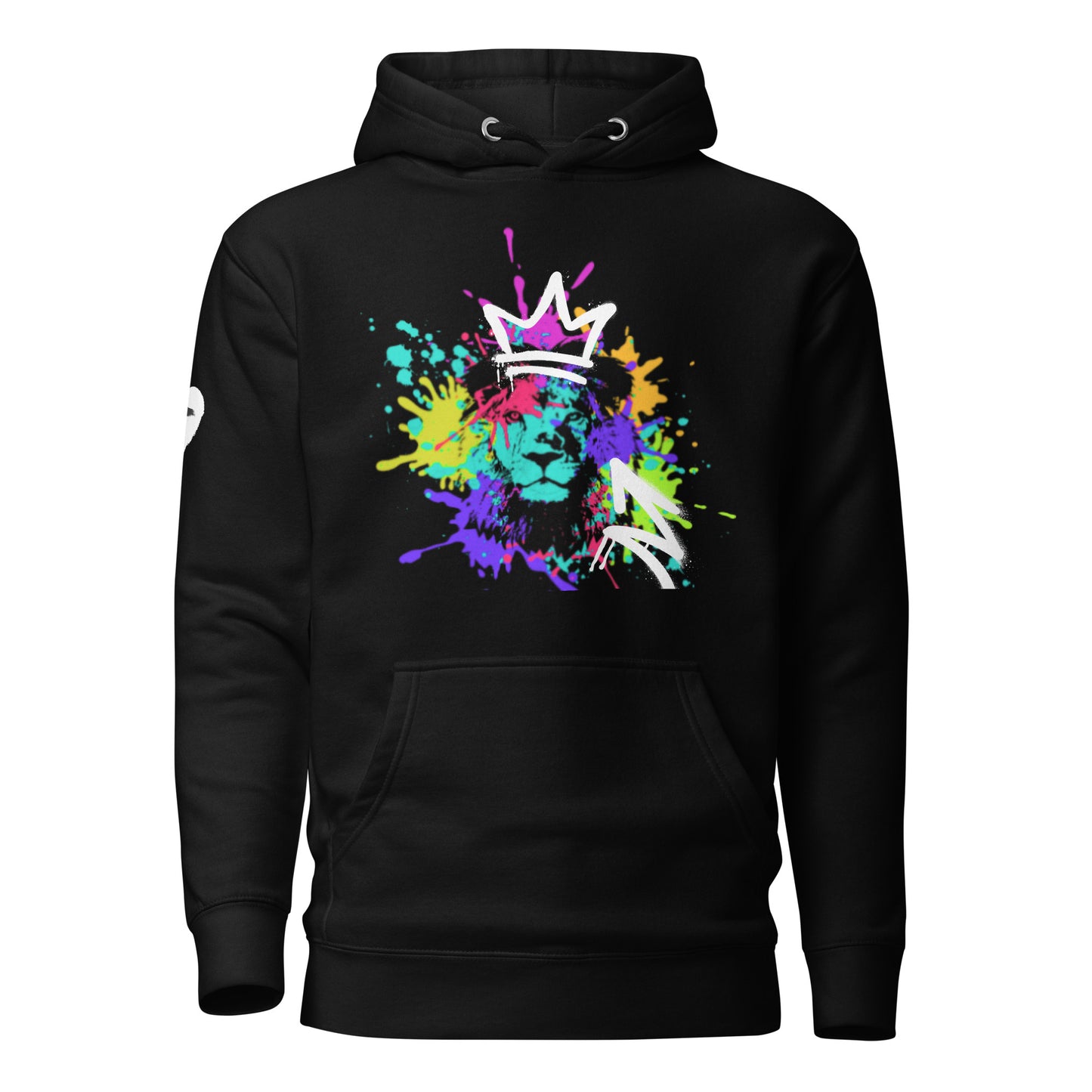 Crowned Lion, Splash Background, Grape, Unisex Hoodie