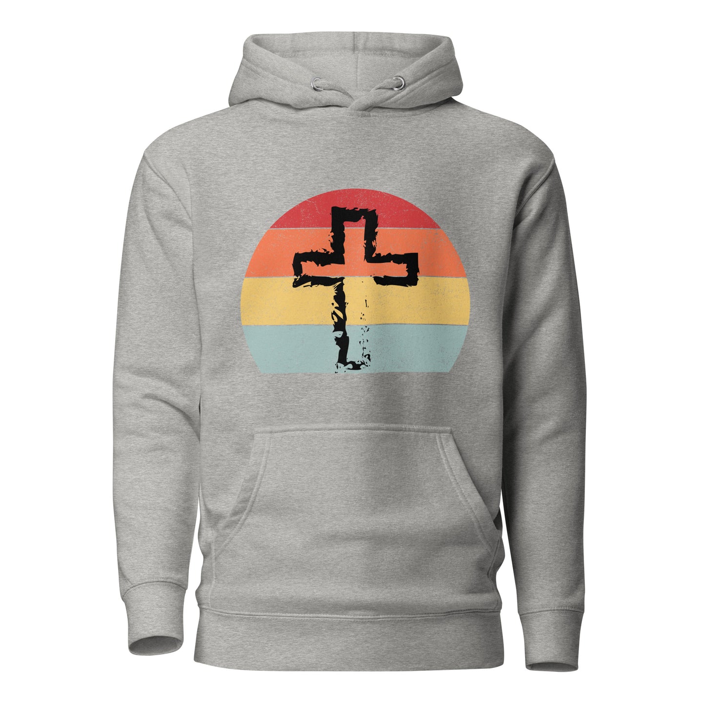 Retro Sunset Cross. Unisex Hoodie