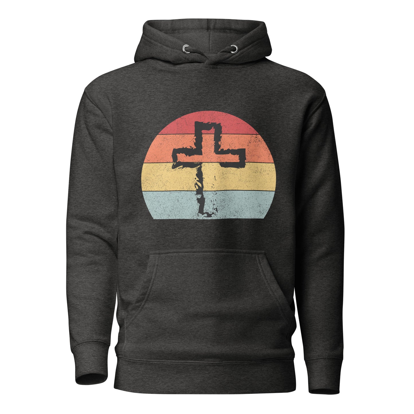 Retro Sunset Cross. Unisex Hoodie