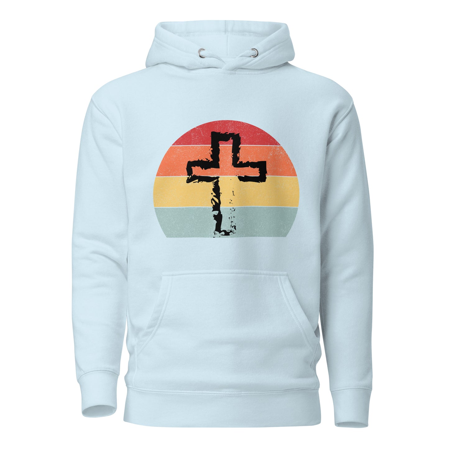Retro Sunset Cross. Unisex Hoodie