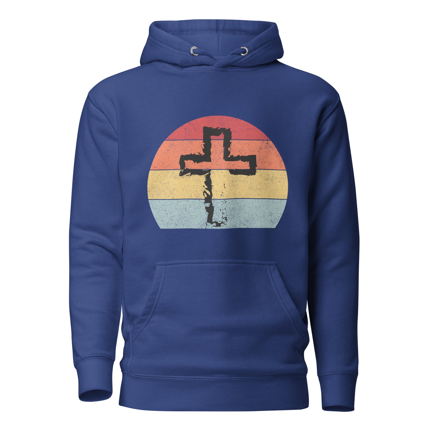 Retro Sunset Cross. Unisex Hoodie