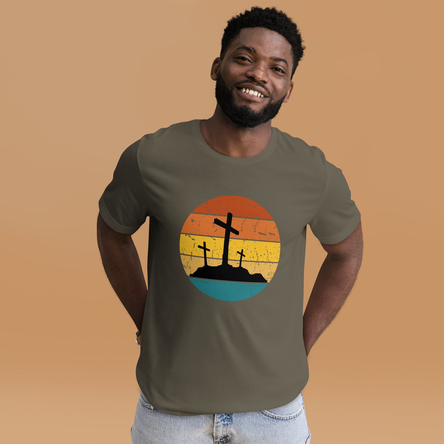 Cross Retro Sunset Unisex t-shirt