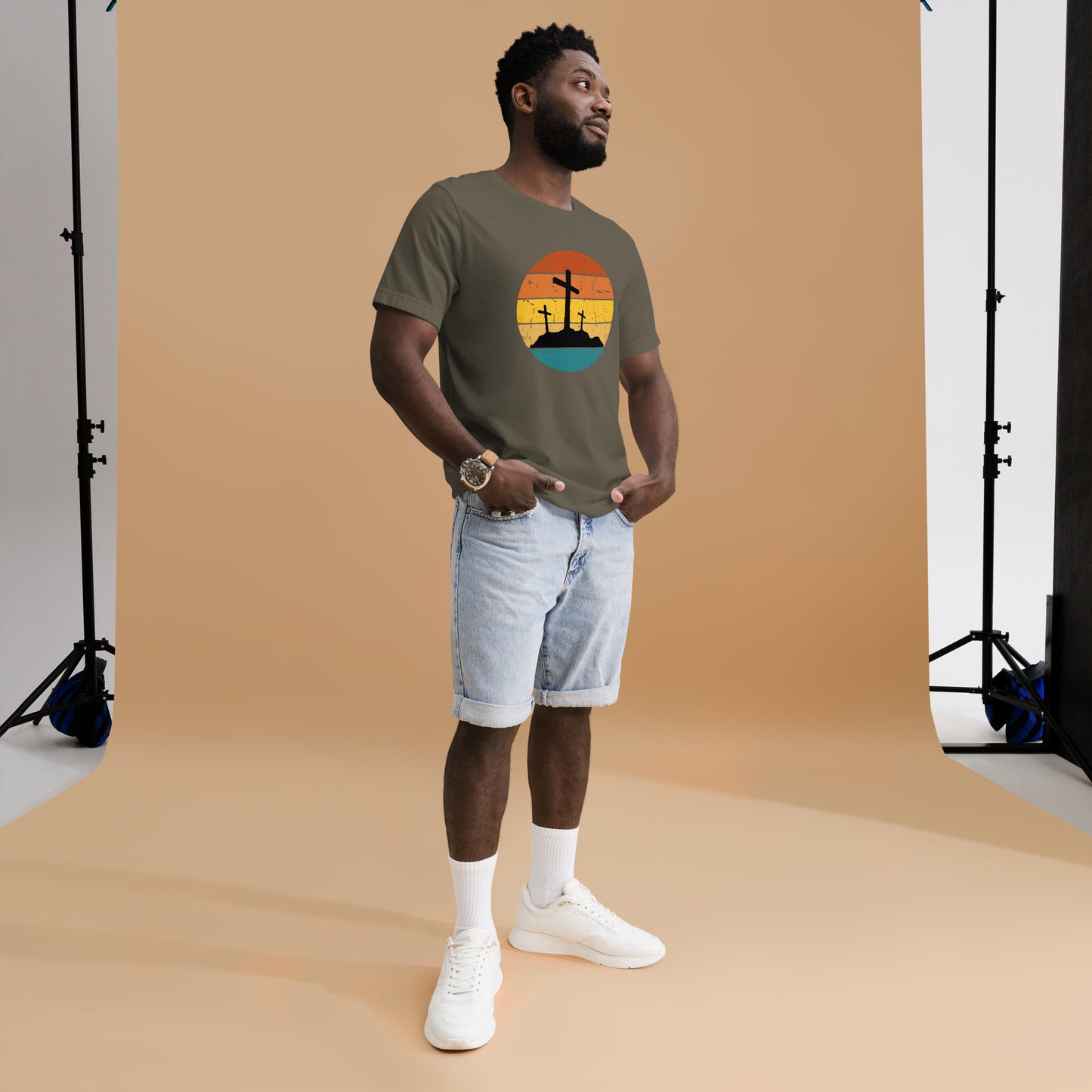 Cross Retro Sunset Unisex t-shirt