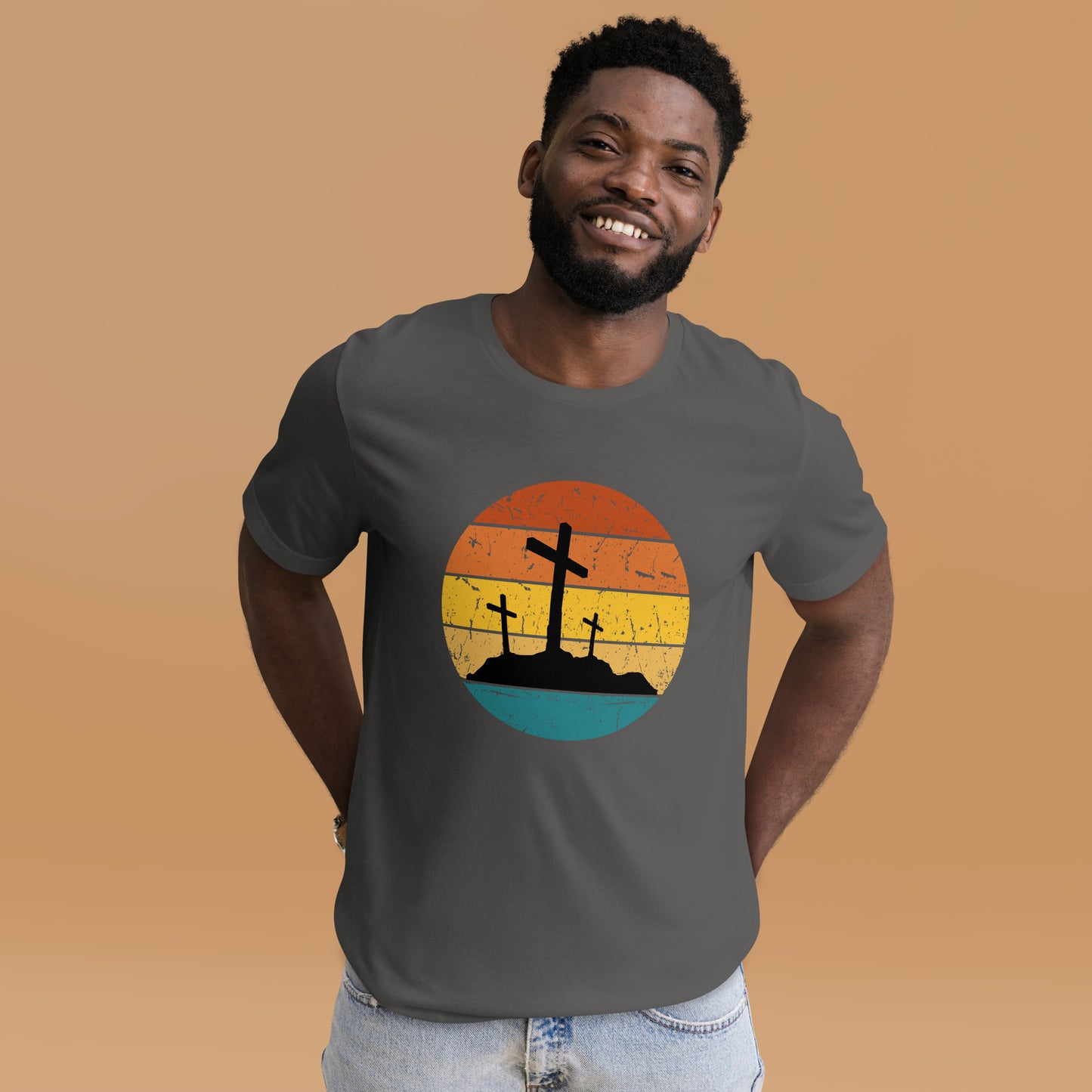 Cross Retro Sunset Unisex t-shirt