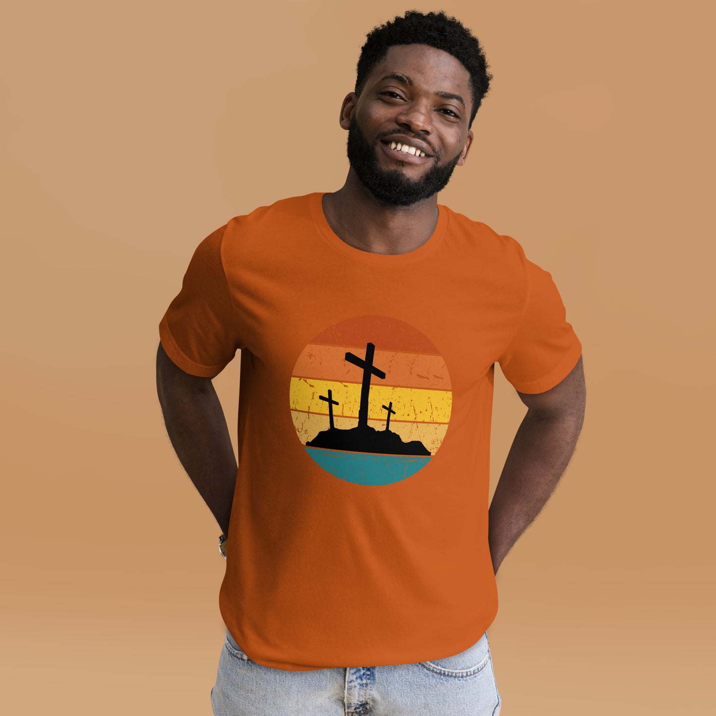 Cross Retro Sunset Unisex t-shirt