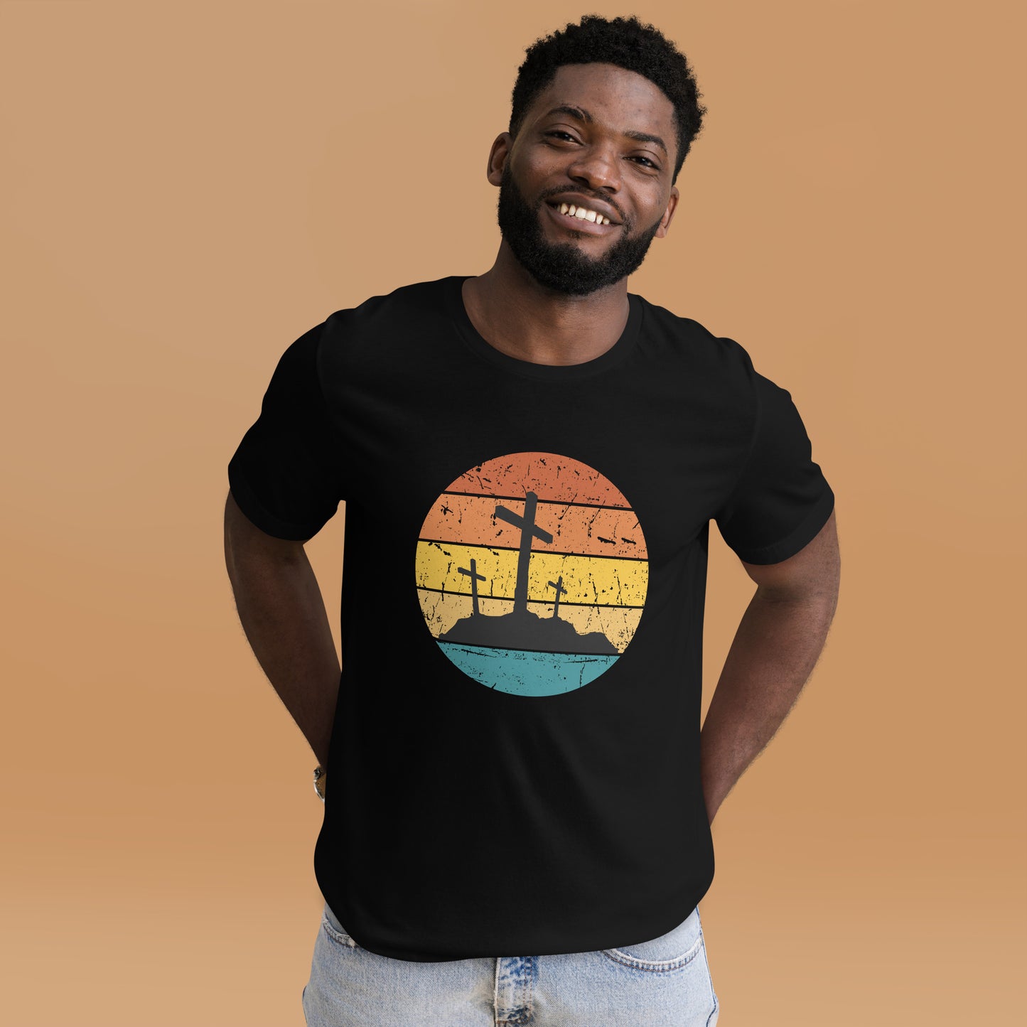 Cross Retro Sunset Unisex t-shirt