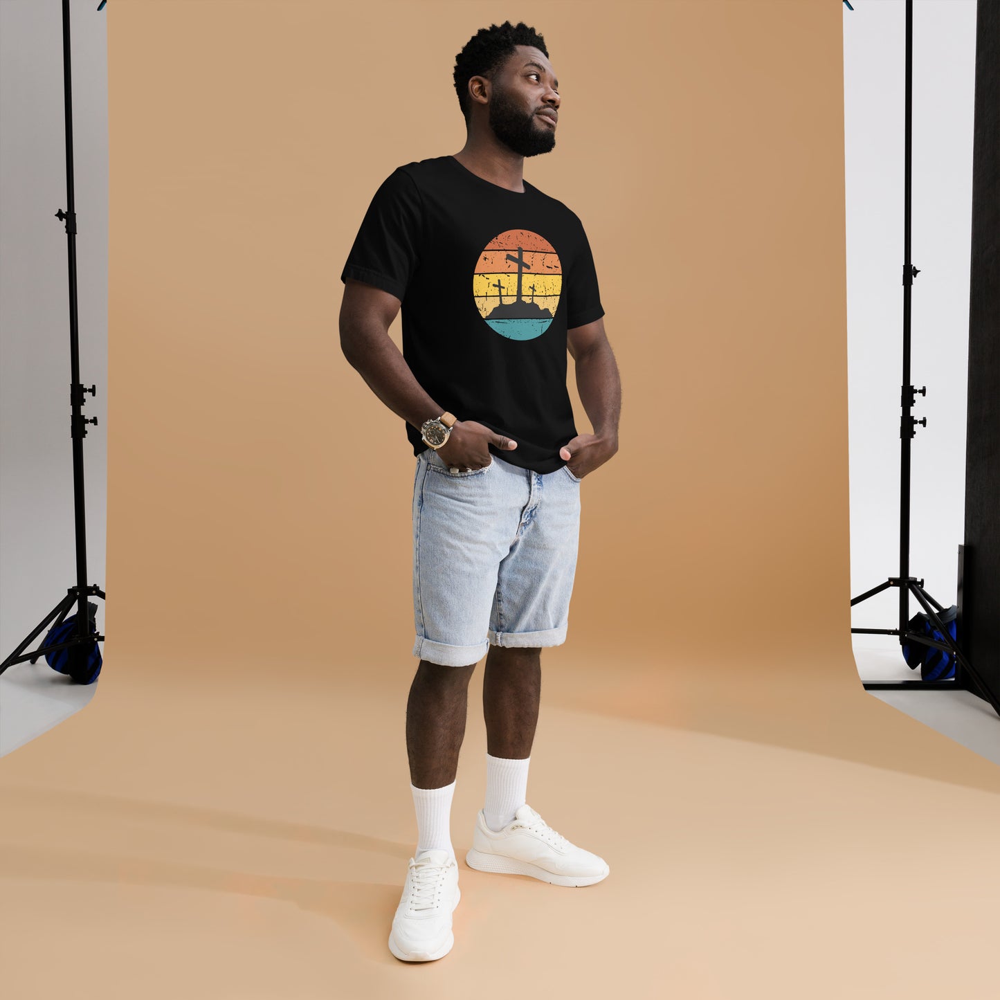 Cross Retro Sunset Unisex t-shirt