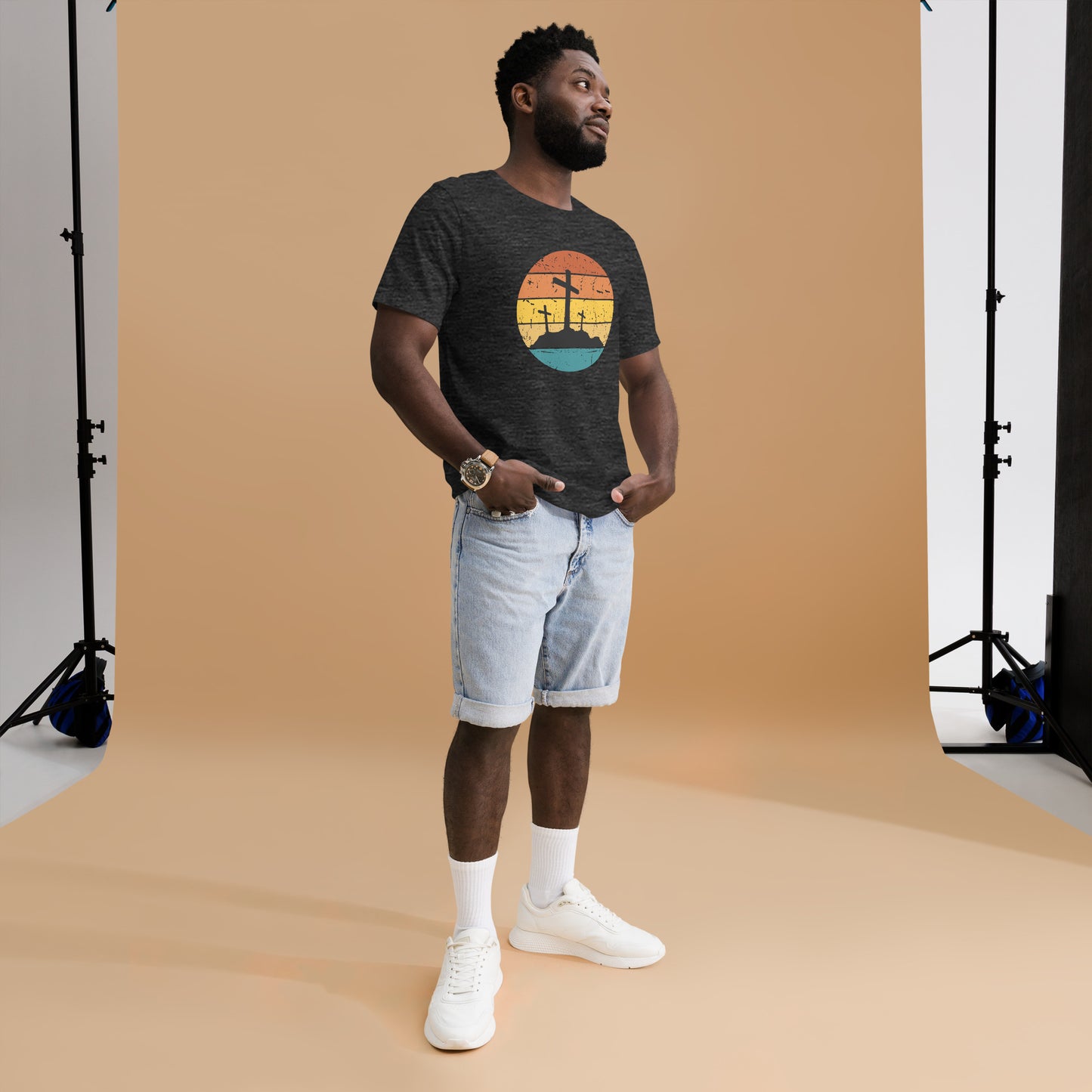 Cross Retro Sunset Unisex t-shirt