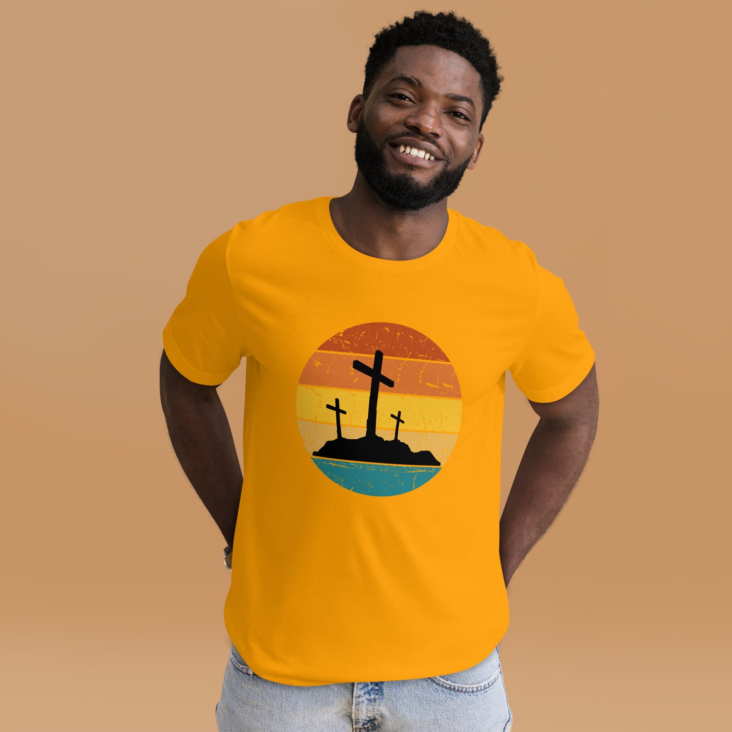 Cross Retro Sunset Unisex t-shirt