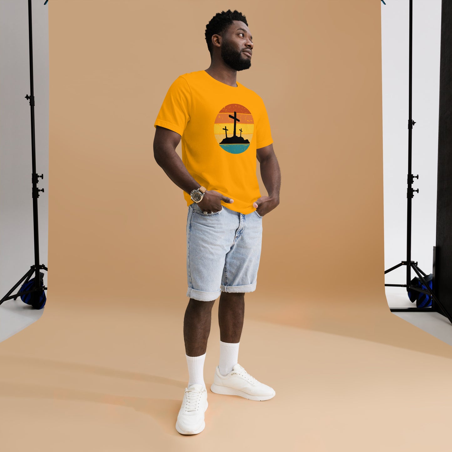 Cross Retro Sunset Unisex t-shirt