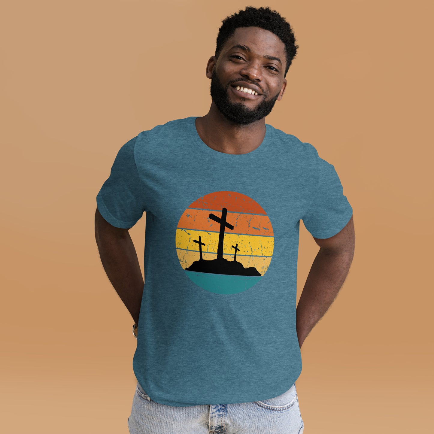 Cross Retro Sunset Unisex t-shirt