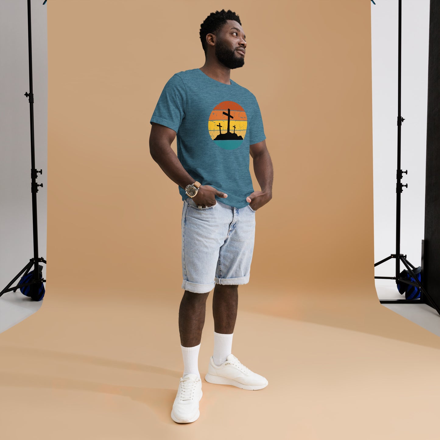Cross Retro Sunset Unisex t-shirt