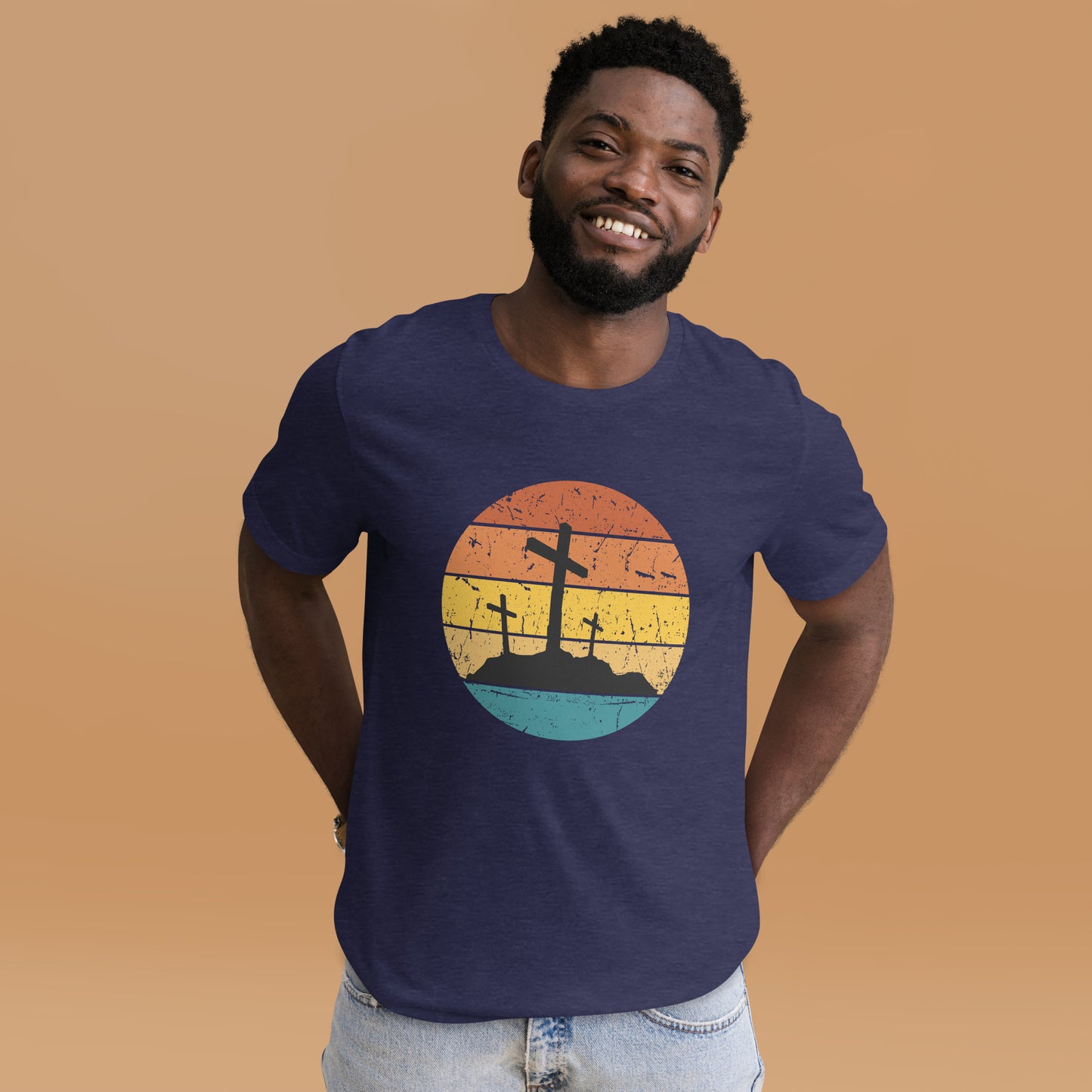 Cross Retro Sunset Unisex t-shirt