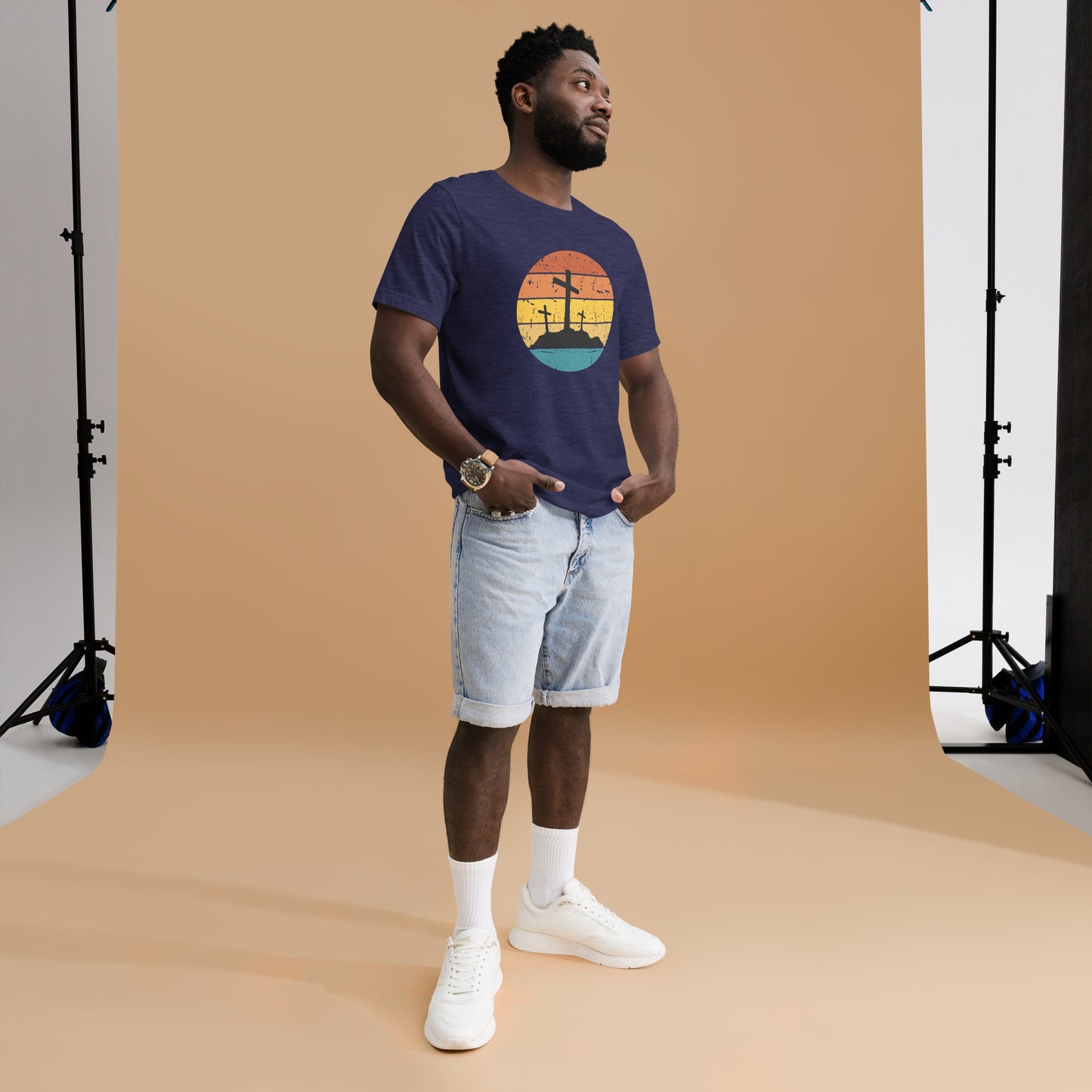 Cross Retro Sunset Unisex t-shirt