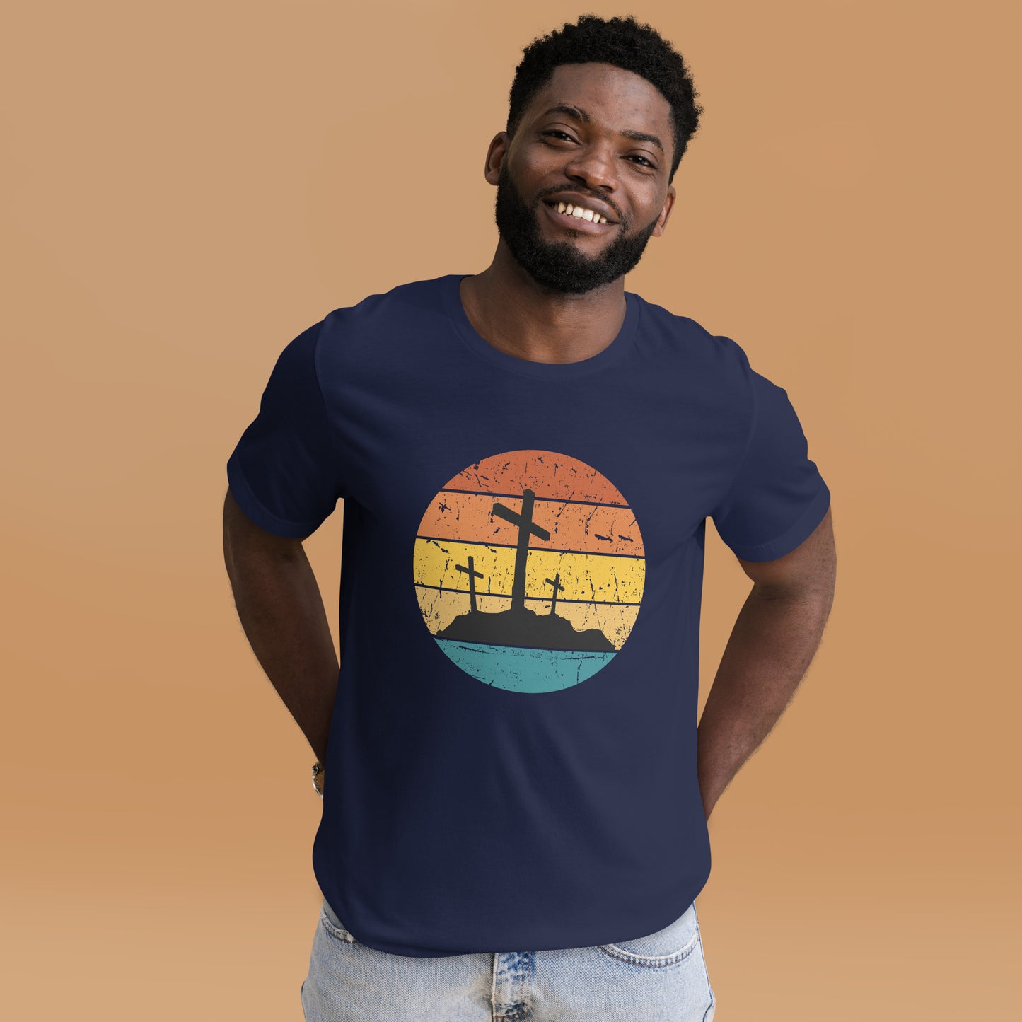 Cross Retro Sunset Unisex t-shirt