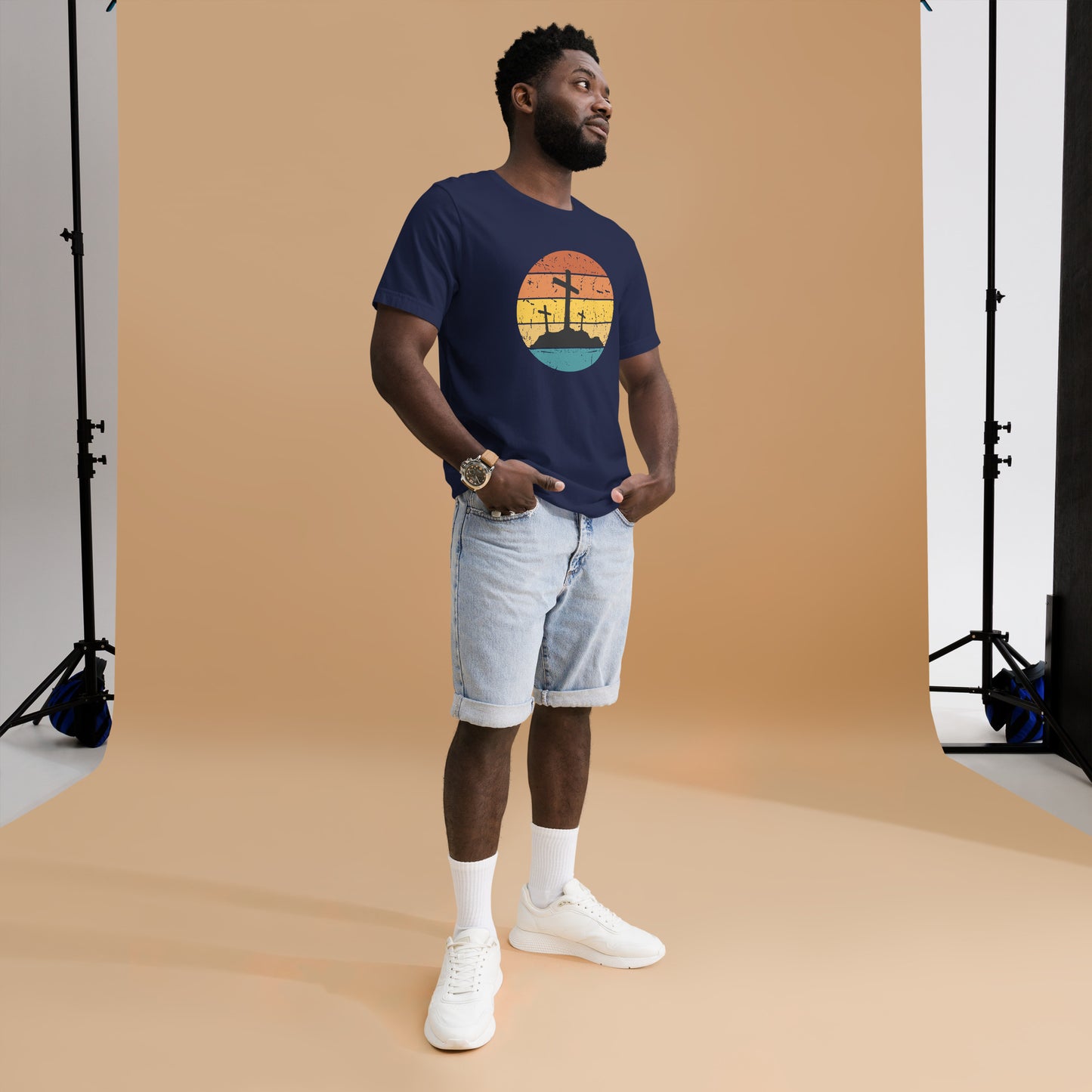 Cross Retro Sunset Unisex t-shirt