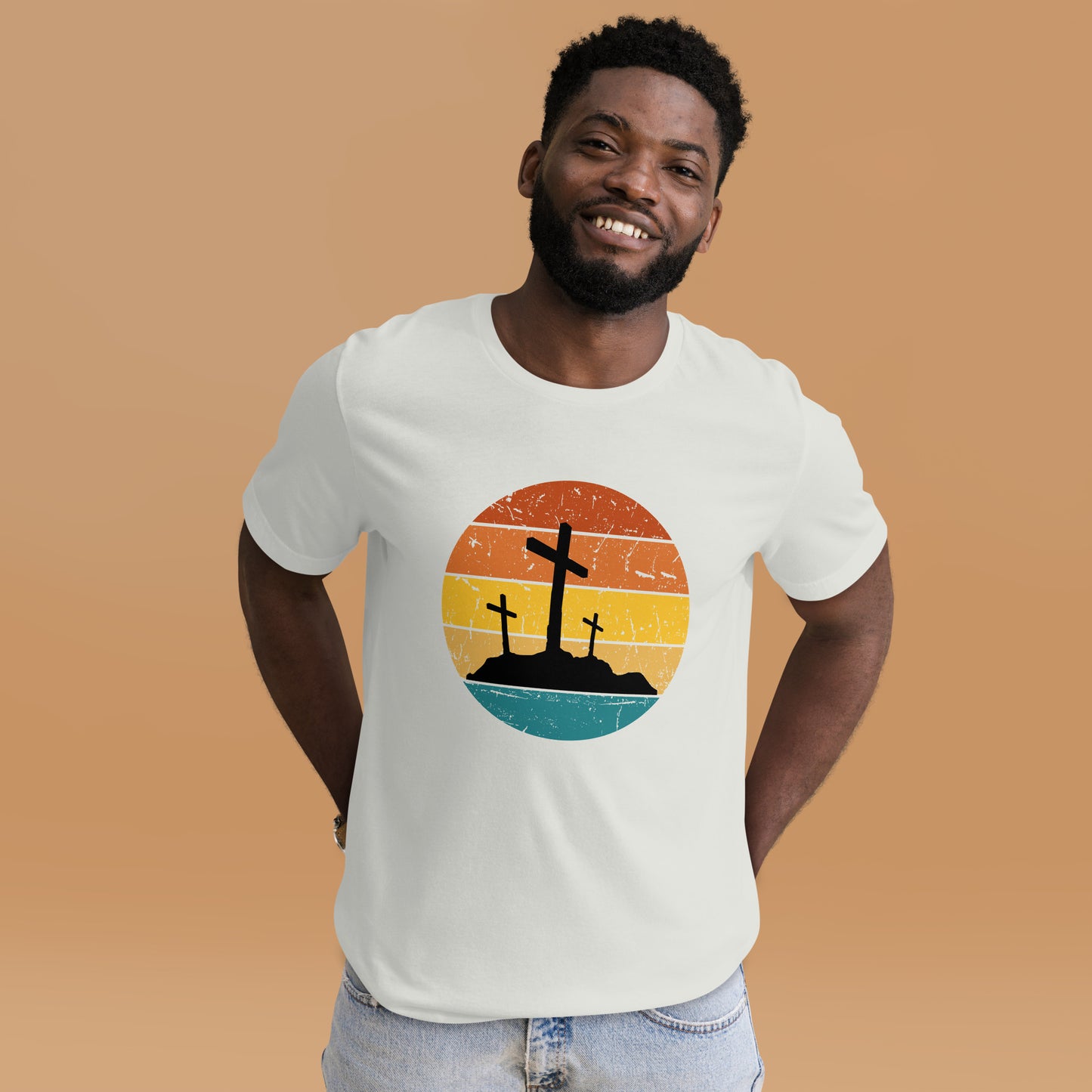 Cross Retro Sunset Unisex t-shirt