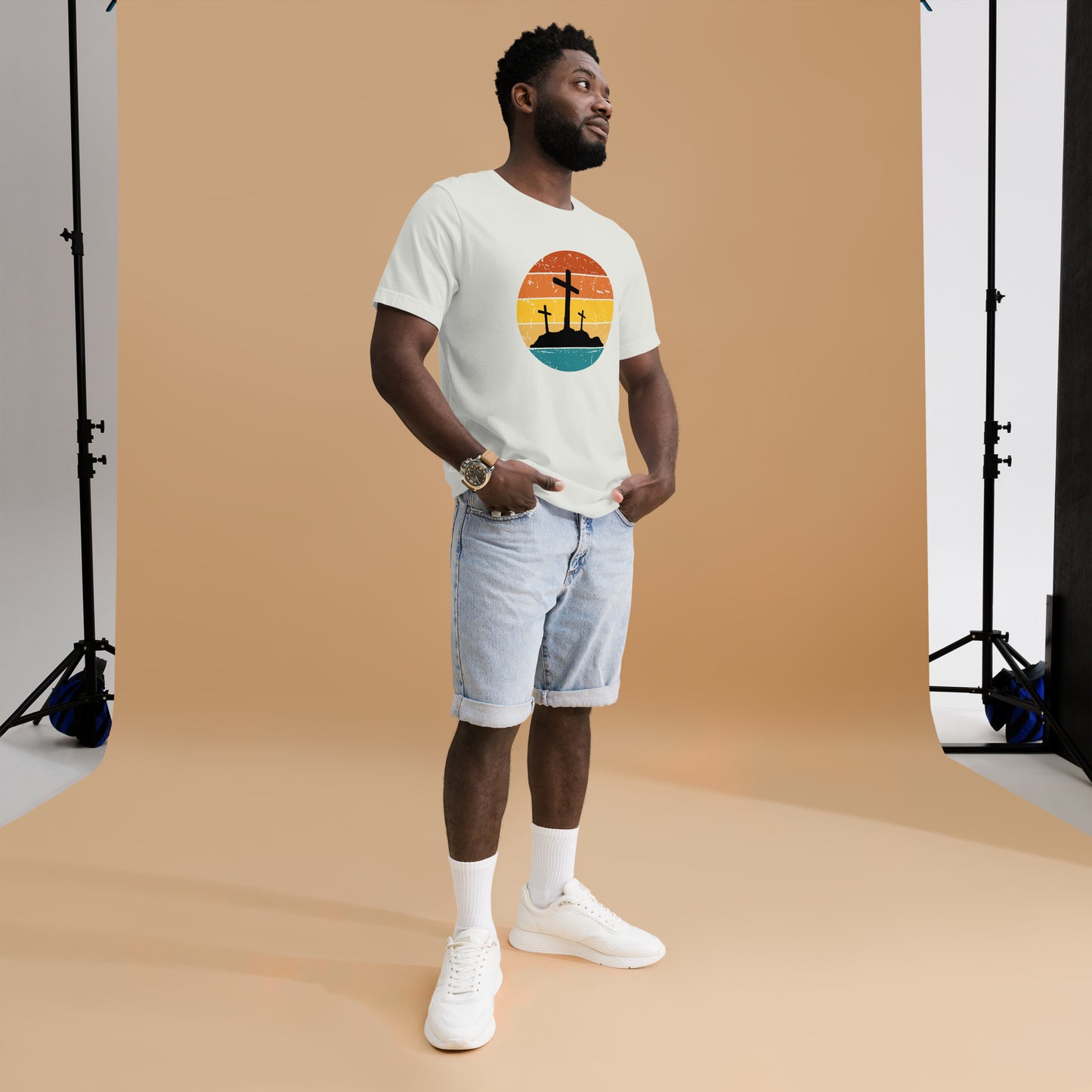 Cross Retro Sunset Unisex t-shirt