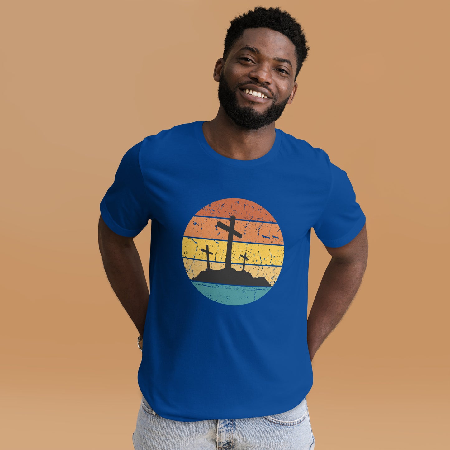 Cross Retro Sunset Unisex t-shirt