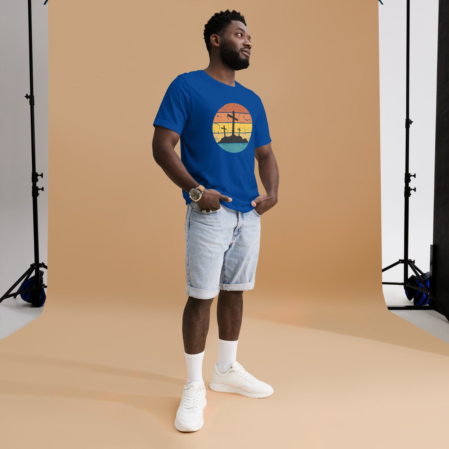 Cross Retro Sunset Unisex t-shirt