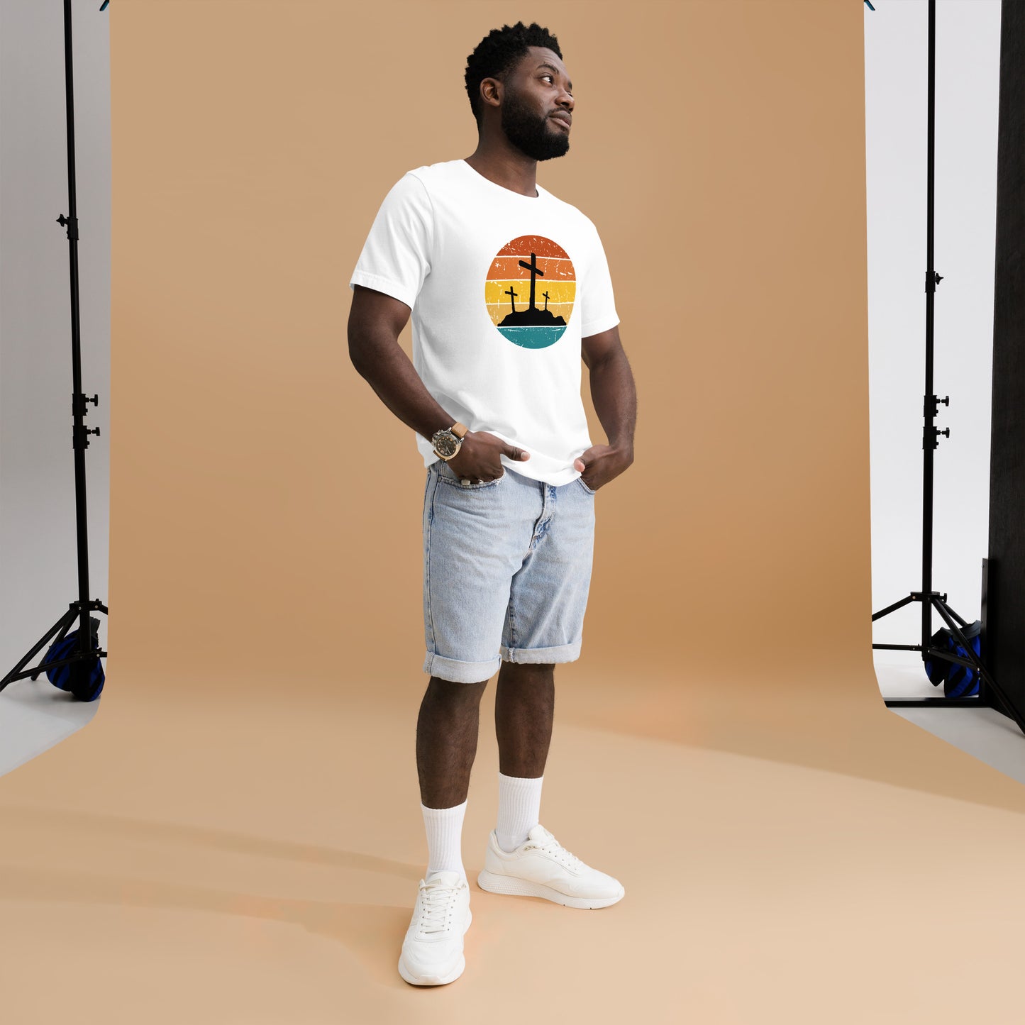 Cross Retro Sunset Unisex t-shirt